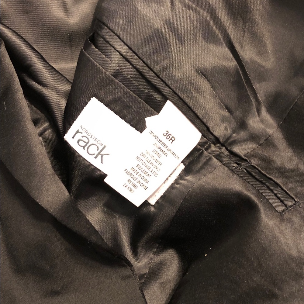 Nordstrom Black Single-Button Tuxedo Jacket with Satin Lapels - Picture 3 of 3